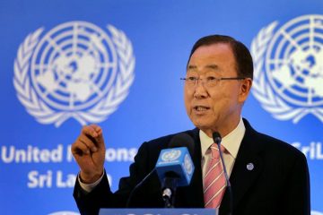 Ban Ki-moon durante su locución en la ONU.