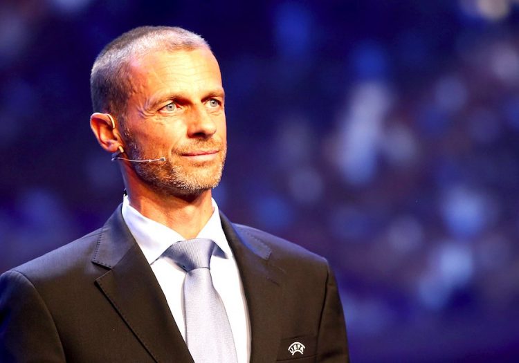 El presidente de la UEFA, Aleksander Ceferin, durante la Gala de la UEFA celebrada antes del sorteo de la Liga de Campeones, en el Forum Grimaldi de Montecarlo, Mónaco, el pasado 24 de agosto del 2017. EFE/Sebastien Nogier