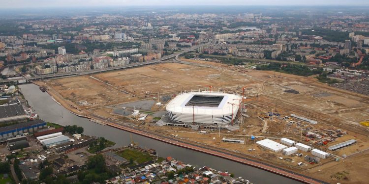 Vista area del Estadio Kaliningrad en Kaliningrad, Russia EFE/EPA/TATYANA ZENKOVICH
