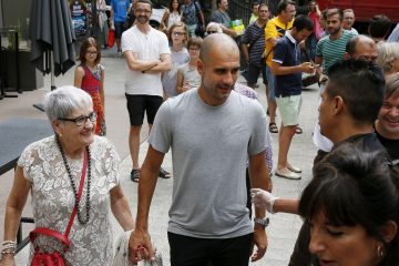Pep Guardiola and mother