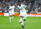 El delantero brasileño del Real Madrid, Vinicius Junior, durante el encuentro correspondiente a la primera jornada de la Liga de Campeones que Real Madrid y Vfb Stuttgart disputaron en el estadio Santiago Bernabéu, en Madrid. EFE / Kiko Huesca.