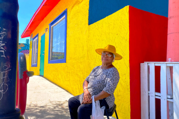 La haitiana Yolande Fertil, de 75 años posa en el barrio la Pequeña Haití este viernes en Miami  (EE.UU.). La comunidad haitiana en Estados Unidos, país donde suma al menos un millón de personas, la mitad de ellas en el sur de Florida, está hastiada de los comentarios del expresidente y candidato republicano Donald Trump sobre que comen perros y gatos. EFE/ Ivonne Malaver