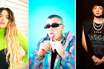 Composición de tres fotografías cedidas por Telemundo donde aparece la cantante colombiana Karol G, el puertorriqueño Bad Bunny (c) y el mexicano Peso Pluma que lideran las nominaciones a los Latin Billboard. La colombiana Karol G encabezó con 17 menciones la lista de los nominados a los premios Latin Billboard, que se entregan el próximo 20 de octubre en Miami, seguida del puertorriqueño Bad Bunny y el mexicano Peso Pluma, con 15 cada uno. EFE/Telemundo /