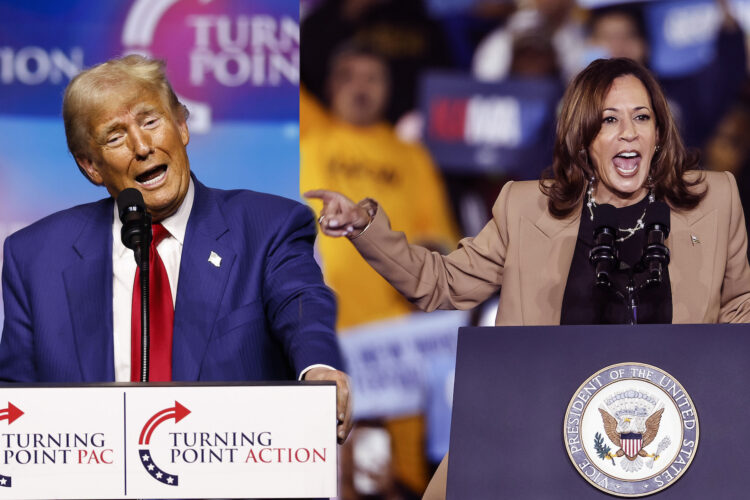 Donald Trump del Partido republicano y Kamala Harris del Partido Democarata candidatos a la Presindencia de USA. EFE/EPA/CAROLINE BREHMAN