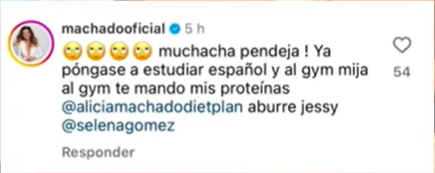 Machado-comment Alicia Machado defiende un comentario que dejó en un post de Selena Gomez