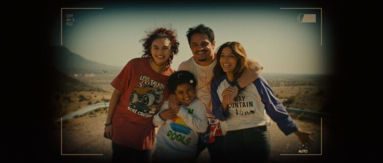 (L-R): Paulina Chavez as Mia Garcia, Thom Nemer as Alexander Garcia, Jesse Garcia as Frank Garcia, Eva Longoria as Val Garcia in Disney's ALEXANDER AND THE TERRIBLE, HORRIBLE, NO GOOD, VERY BAD ROAD TRIP. Photo by Anna Kooris. © 2025 Disney Enterprises, Inc. All Rights Reserved.