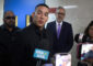 El reguetonero puertorriqueño Daddy Yankee, habla con medios de comunicación a su salida de una audiencia en San Juan (Puerto Rico). EFE/Thais Llorca