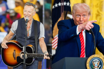 Combo de fotografías de archivo donde aparecen el músico Bruce Springsteen y el presidente de Estados Unidos, Donalds Trump. EFE
