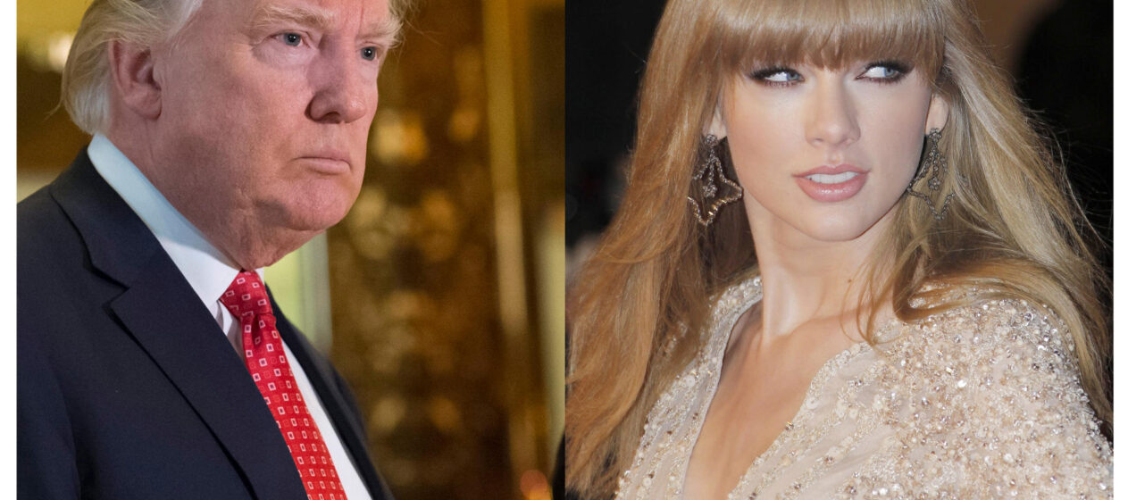 Combo de fotografías de archivo que muestra al presidente de los Estados Unidos Donald Trump y a la cantante Taylor Swift. EFE/ Archivo